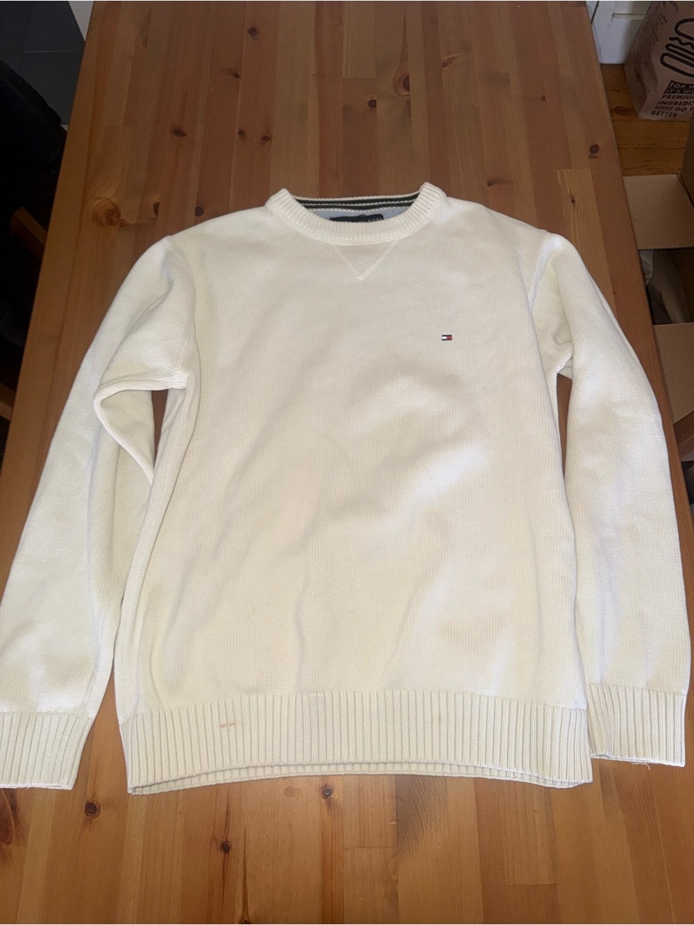 Tommy Hilfiger Men's White Crewneck Sweater